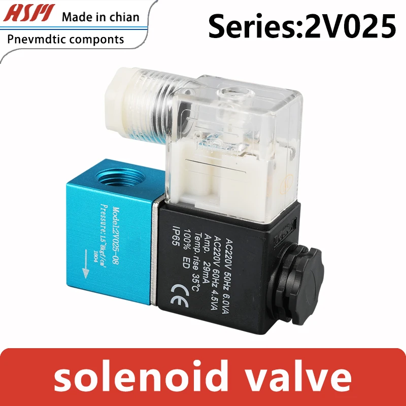 Pneumatic 2V025-08 Two-Position Two-Way Solenoid AC220V Coil Control Reversing Valve DC24V12V | Строительство и ремонт