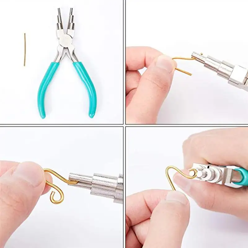 

6-In-1 Blue Bail Making Pliers Loop Sizes 2 9 Millimeter Wire Wrapper Looping Forming Jewelry Pliers For Jewelry Making Tools