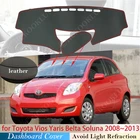 Из искусственной кожи для Toyota Vios Yaris Belta Soluna XP90 2008  2013 Противоскользящий коврик для приборной панели, накладка, Солнцезащитный коврик для приборной панели, ковер для автомобиля 2012