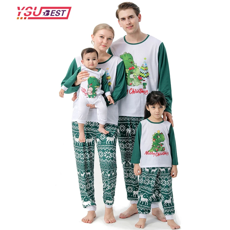 

Пижамный комплект с рождественским оленем, Мультяшные Семейные одинаковые наряды, одежда для сна для отца, матери, ребенка, мамы и я, одежда ...