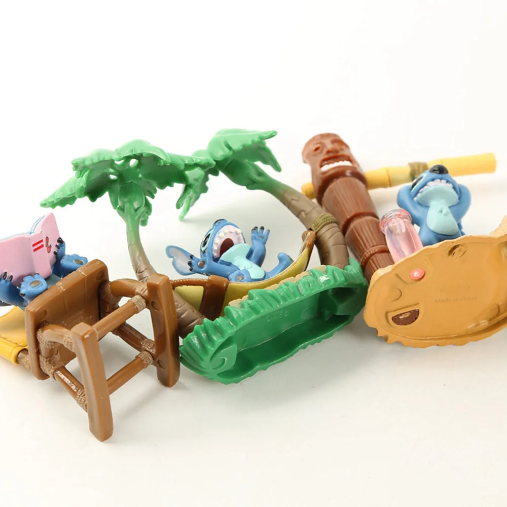 

5 pcs Stitch Mini Toys Figure Anime Stitch Summer Vacation Surfing Action Figure Christmas Gifts and Dolls Decoration MicroToys