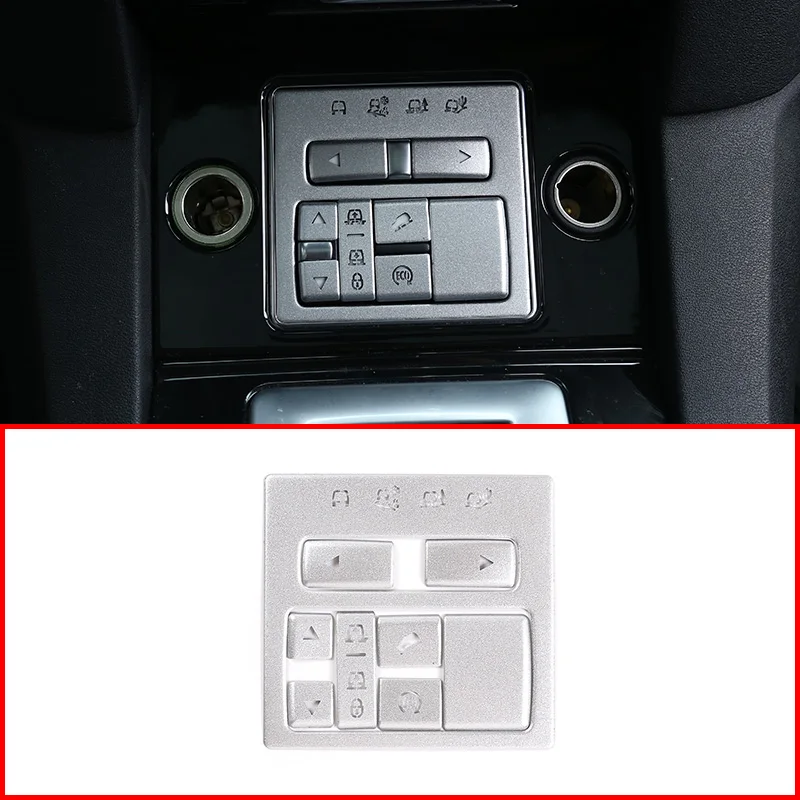 Car Accessories Interior Terrain Mode Button Stickers (4 Terrain Version) For Land Rover Discovery 4 2014-2016 Silver 9 Pcs