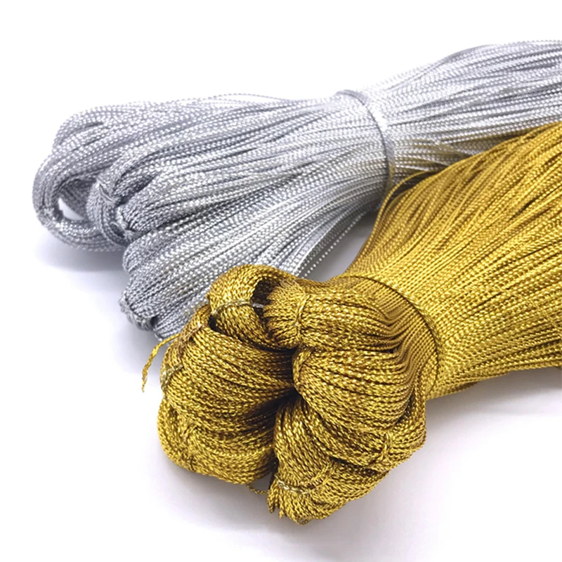 

Gold/Silver Cord Gift Packaging Beading Threads For Jewelry Making Diy Tag Rope Braid Bracelet Christmas Lanyard Craft Supplies