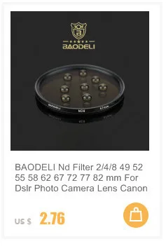 BAODELI Звездный фильтр 49 52 55 58 62 67 72 77 82 мм для Камера объектива однообъективной зеркальной камеры Canon Eos M50 T5 T6 77 2000 D Nikon 3500 7500 sony аксессуары