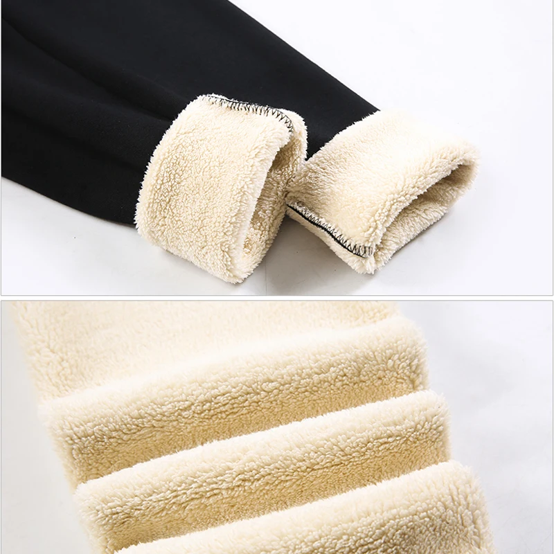

Black Leggings Women Lambs Flannelette Pants Women High Waist Thicken Leggings Elastic Waist Warm Skinny Lady Trousers 7779 50