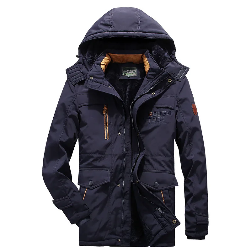 Winter New Loose Cotton-padded Jacket Men's Mid-length Plus Velvet Thick Warm Harajuku Top Ropa Para Hombre Chaquetas Invierno