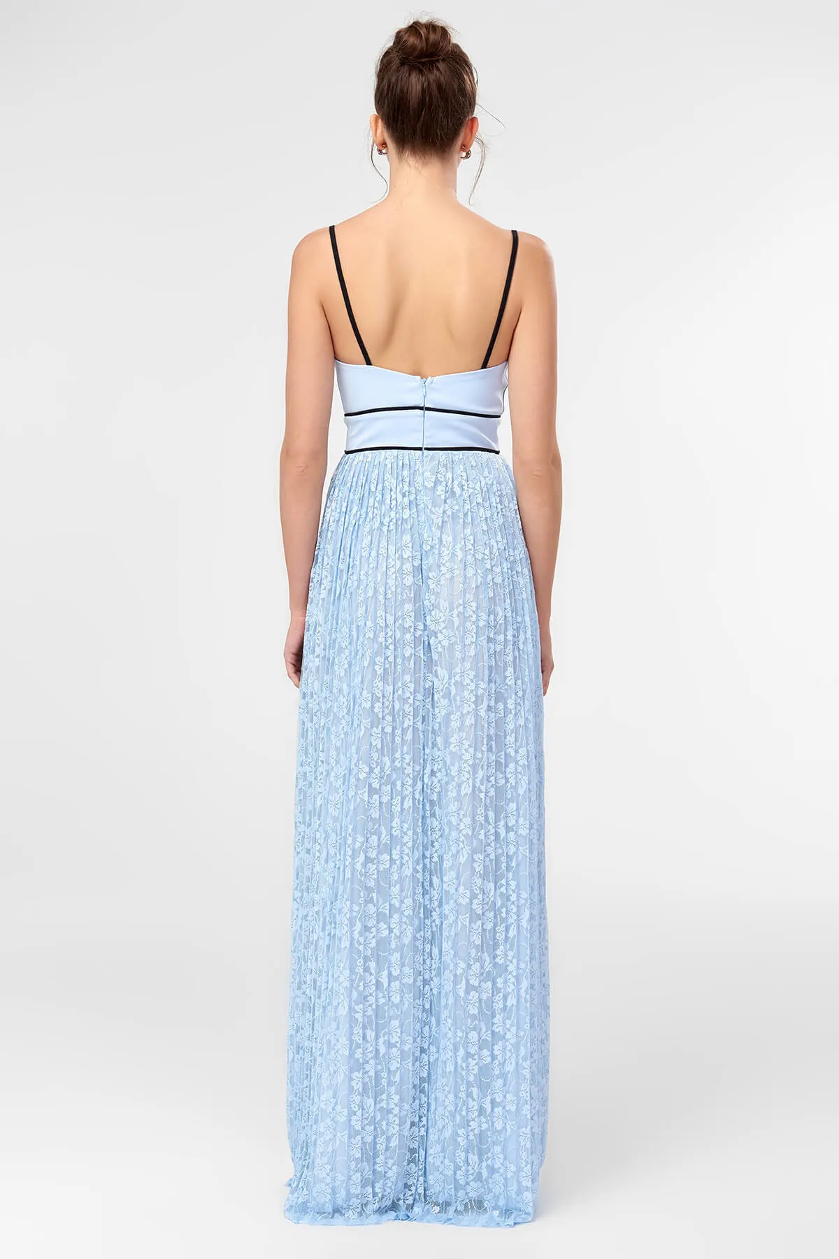 Trendyol детальное TPRSS18BK0091 синее кружевное вечернее платье | Женская одежда