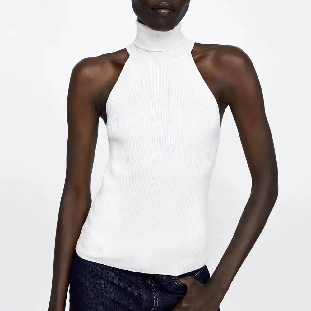 Женский вязаный свитер с открытыми плечами повседневный эластичный высоким