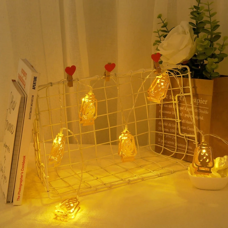

1.5m Moon Star Castle Led Light Islamic Muslim Eid Gift String 10 LED Eid Mubarak Ramadan Ornament Lantern LXAC