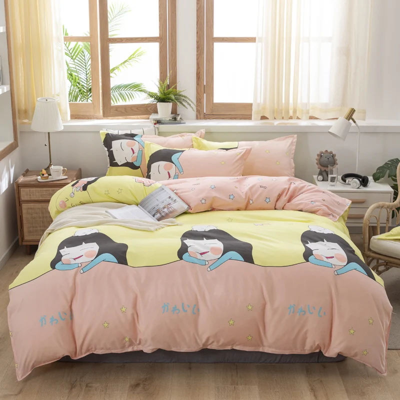 

Double bed comfortable skin-friendly bedding set duvet cover bedspread bed cover Nordic minimalist style students and children