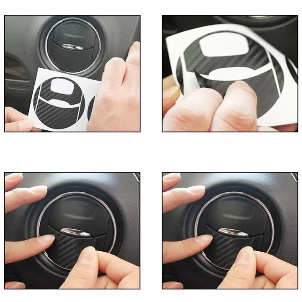 4 шт./компл. наклейки из углеродного волокна для автомобильного кондиционера
