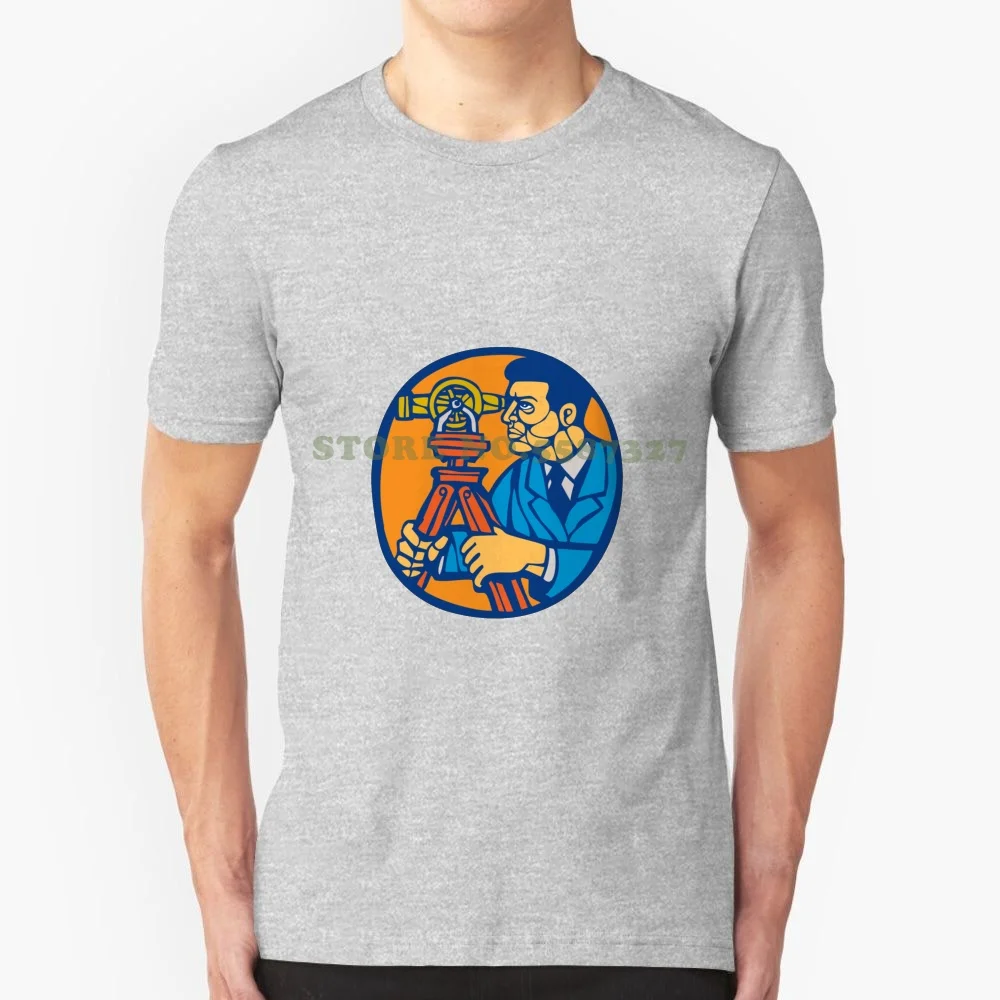

Surveyor Geodetic Theodolite Woodcut Linocut Fashion Vintage Tshirt T Shirts Surveyor Geodetic Engineer Theodolite Instrument