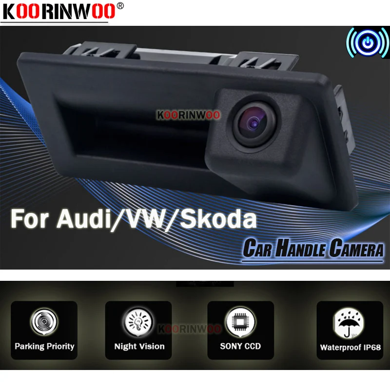 Автомобильная камера заднего вида Koorinwoo HD CCD для VW/Audi // Skoda Teramont Tiguan Touran Octavia C-TREK A6L A3