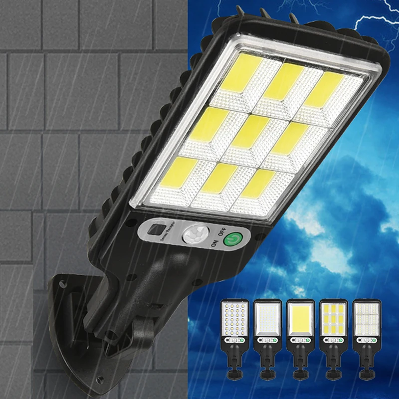 

108 COB Solar Led Street Lights Outdoor Security Light Wall Lamp IPX5 Waterproof PIR Motion Sensor Smart Remote Control Lamp
