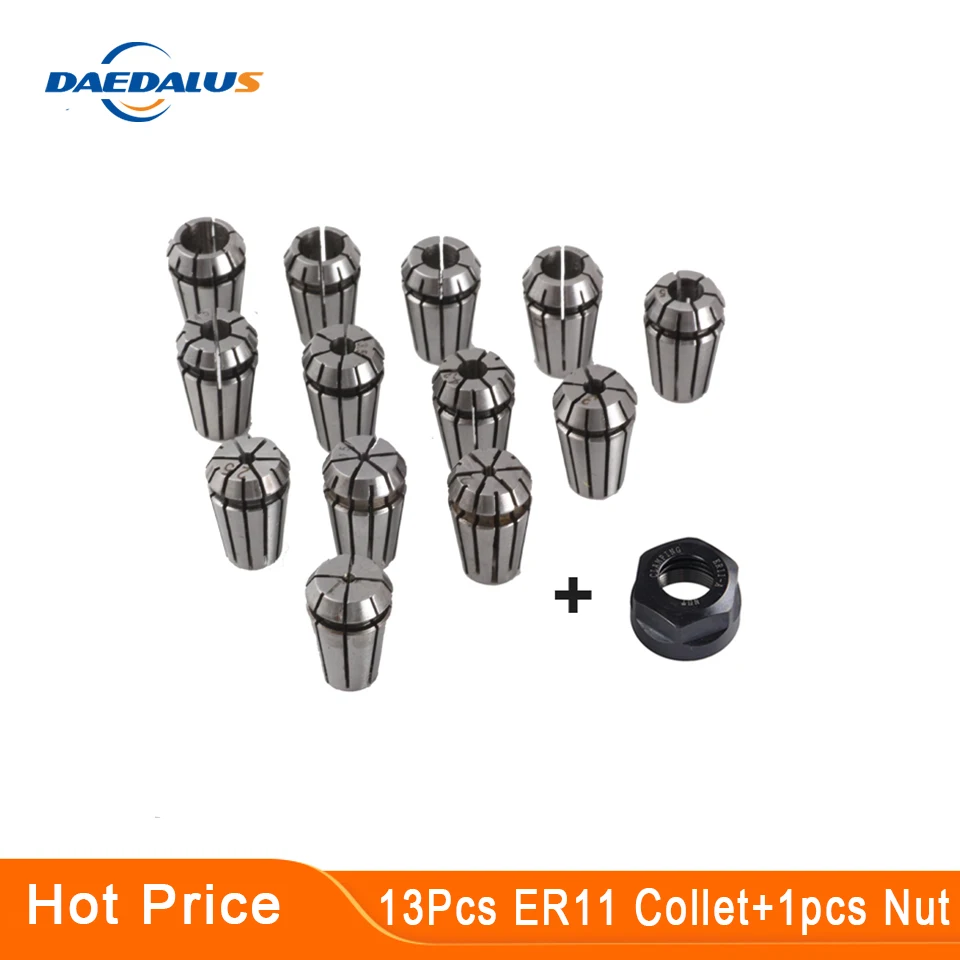 ER11 Collet Chuck 13pcs Lathe Tool Holder Drill + 1pcs A Nut For CNC Spindle Motor Milling Machine | Инструменты