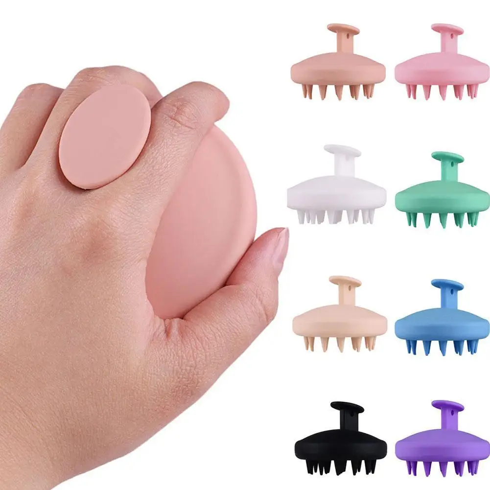 

New Pure Silicone Shampoo Brush, Scalp Cleansing Massage Meridian Massage Silicone Shampoo Brush