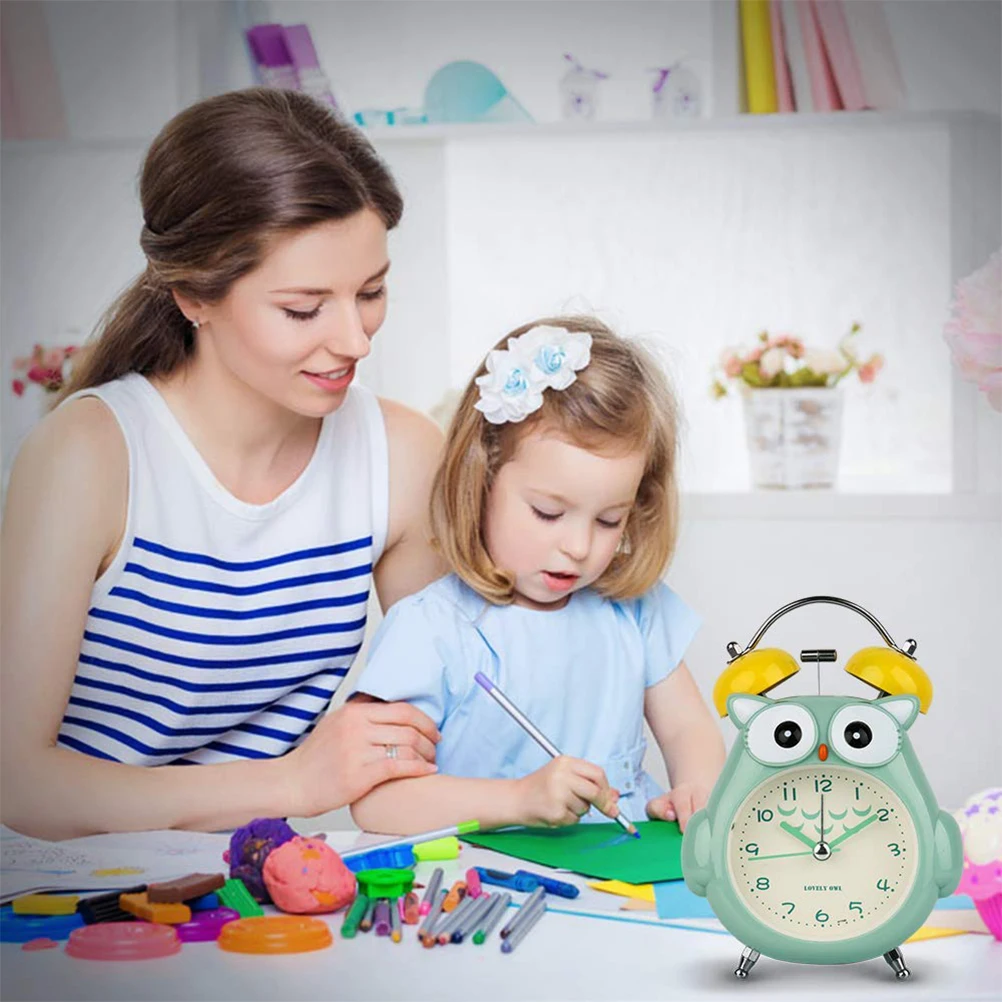 Бесшумный Ночной светильник в форме совы будильник с металлическими