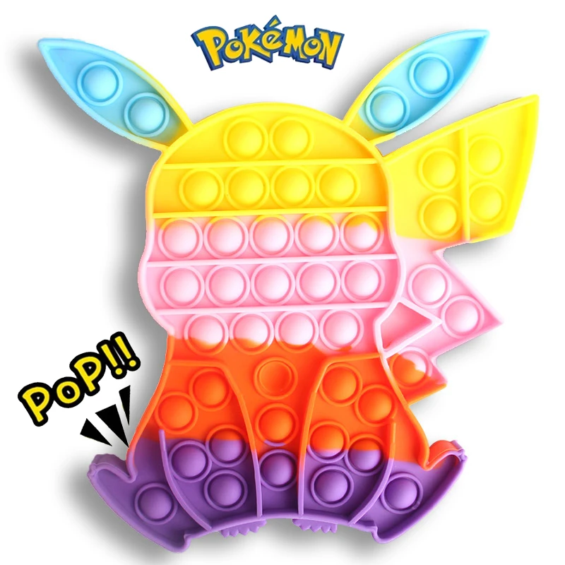 Pokemon Go Pikachu аниме анти стресс Пузырьковые игрушки брелок для снятия стресса