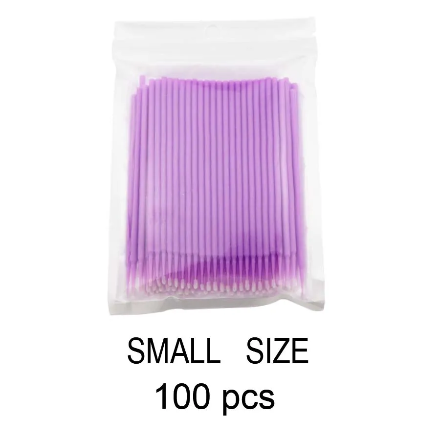 100pcs Light purple 100 шт одноразовый микро аппликатор для щетки туши для ресниц палочки для наращивания ресниц профессиональные принадлежности для наращивания ресниц Кисть для глаз - Цвет: 100pcs Light purple