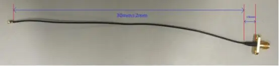

The turning end of the 2nd generation i.p.ex is black wire with two holes flange head with SMA external thread with diameter les