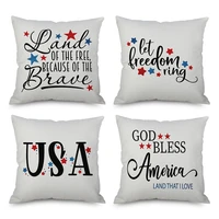 july independence set of 4 linen throw pillow covers decorative pillow case home decor square 18x18 inches pillowcase no filler