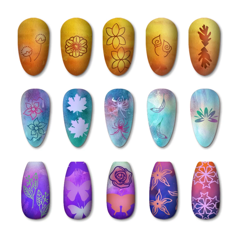 1 шт. пластины для стемпинга ногтей мраморные цветы животные тропические