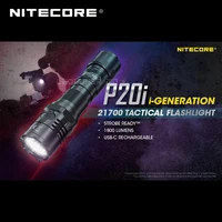 1800 lumens nitecore p20i 21700 usb c rechargeable tactical flashlight with nl2140i 4000mah battery