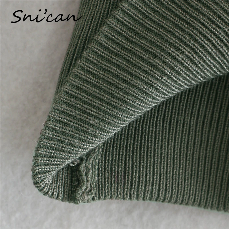 

Snican Solid Turtleneck Hollow Out Bust Sweater Za 2021 Women Spring Crop Tops Fashion Pullover Ladies pull col roul femme New