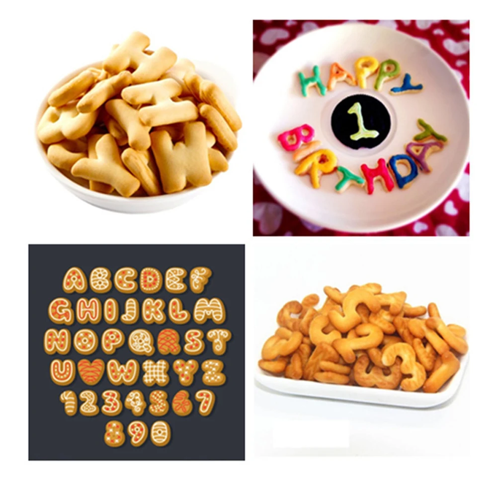 10/26 шт. Цифровой алфавит печенье формы для торта инструменты Пластик буквы Fondant