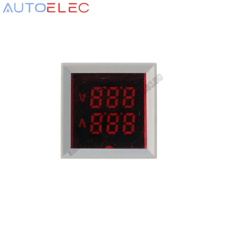 Квадратный светодиодный цифровой вольтметр Амперметр сигнальные огни Вольт