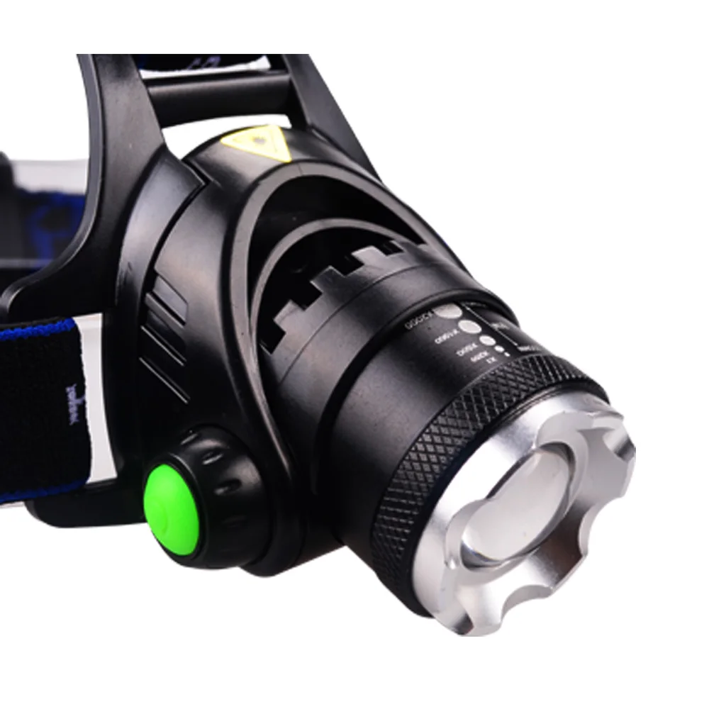 Масштабируемый Головной фонарь охотничий водонепроницаемый перезаряжаемый
