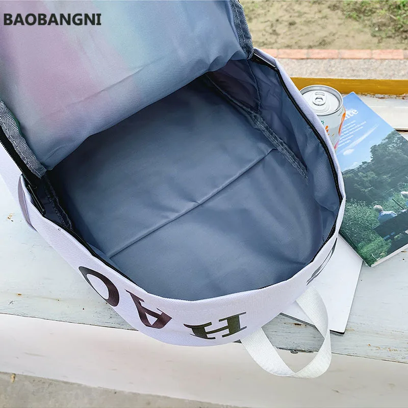 

Fashion Women's Backpack Color Striped Canvas School Bag Graffiti Large Capacity Backpack Bag Ladies Travel Bag Ladies Bag