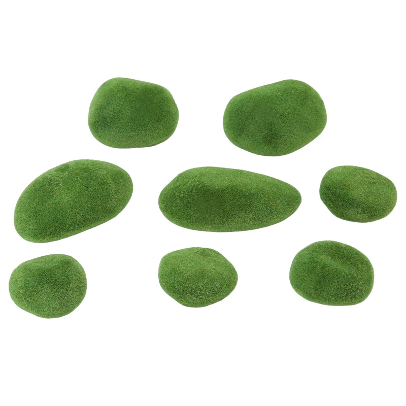 8 шт./упак. Зеленые искусственные камни покрытые мхом трава мохообразные домашний