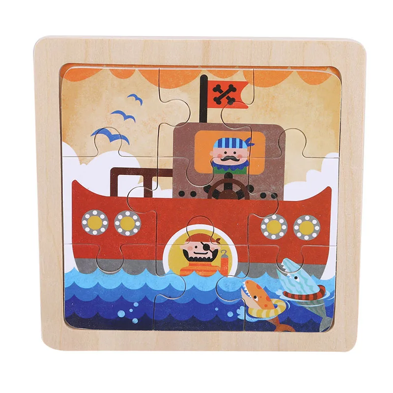 9 Pieces Wooden Jigsaw Puzzle Toys For Children Kids Tangram / Montessori Educational Toy Birthday Gift | Игрушки и хобби