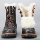 Зимние сапоги из натуральной шерсти теплые мужские зимние ботинки ручной работы зимние ботинки из натуральной кожи # YM1568