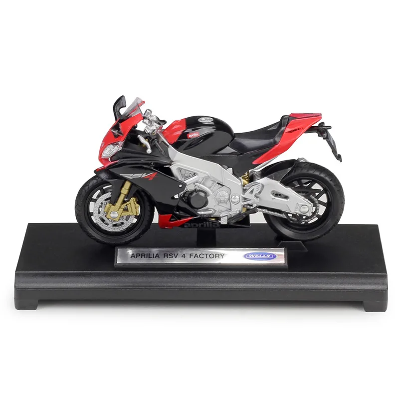 Модель мотоцикла Welly 1:18 фабричная модель aprilia RSV4 мотор велосипед миниатюрная
