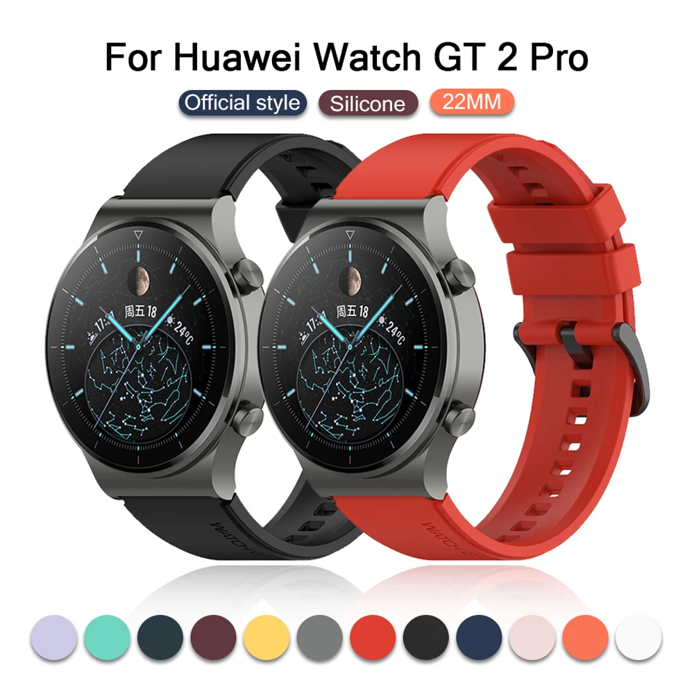 

Оригинальный силиконовый ремешок для часов Huawei Watch GT 2 Pro, сменный Браслет Для Huawei GT 2 Pro, 22 мм