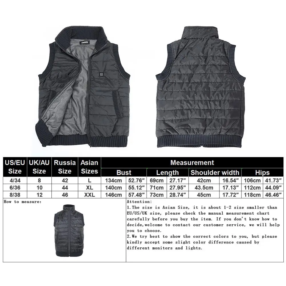 

Heating Electric Vest USB Charging Heated Vest Smart Heating Vest with 5 Level Temperature Control