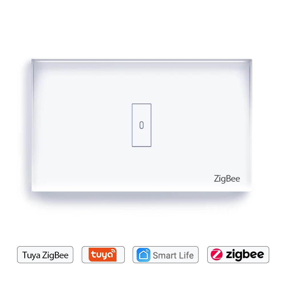 

Tuya Smart ZigBee US Light Touch Switch 1,2,3 Gang Crystal Glass Panel Hub Needed App Remote Control Support Google Home Alexa
