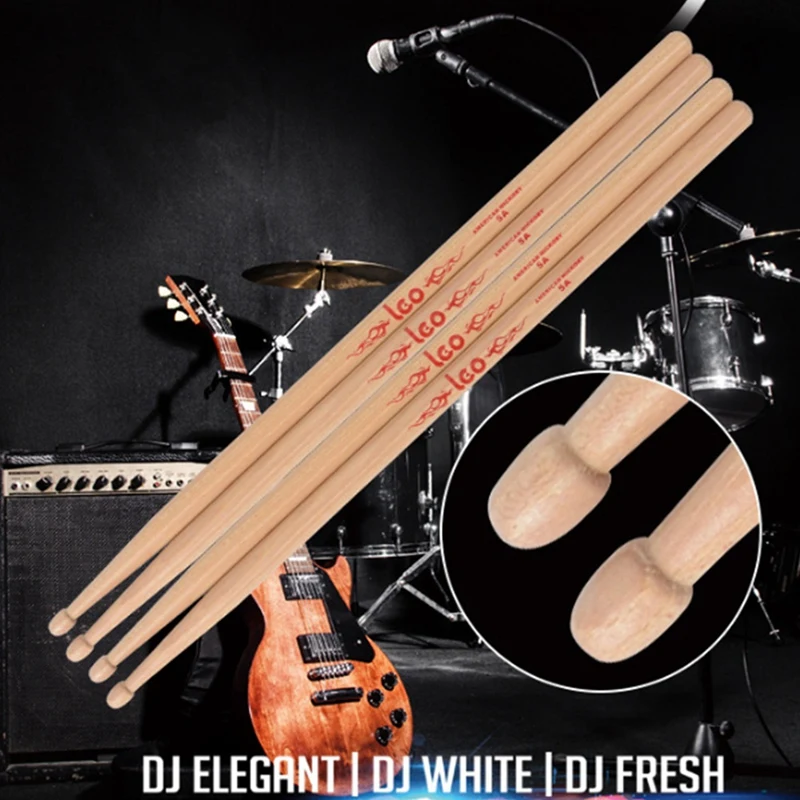 

LEO 1Pair Drumstick Drum Sticks Anti-Skid Hard Musical Instrument Band