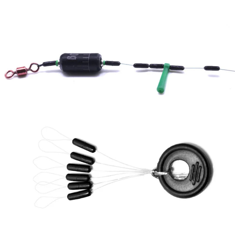 60pcs 10 Group  Set High Quality Rubber Space Beans For Sea Carp Fly Fishing Accessories Spinner Bait Fish Sport Tool Face Carp