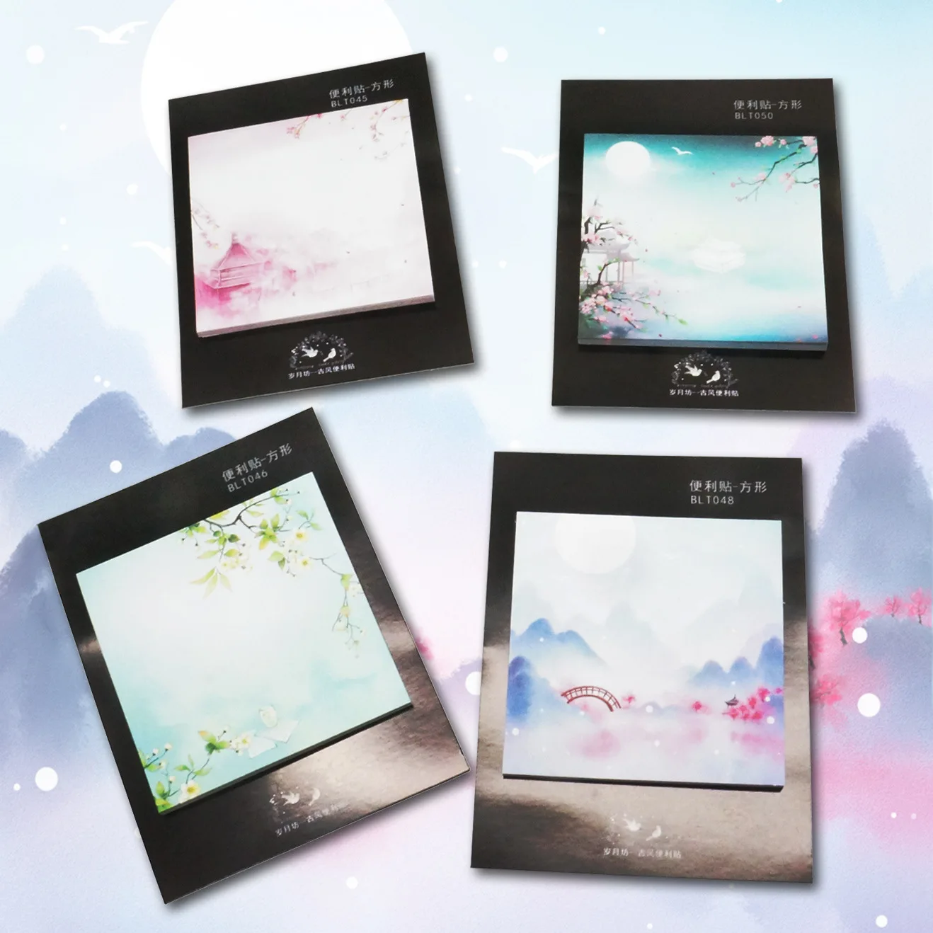 10 шт. клейкий блокнот для записей Стикеры в китайском винтажном стиле