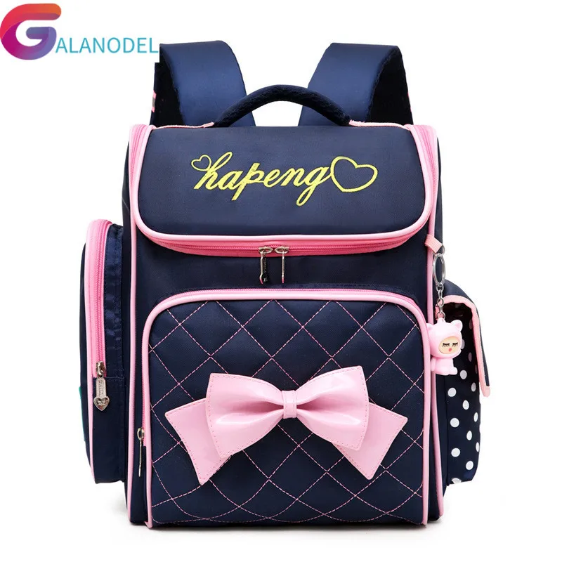 Милые школьные сумки принцессы ортопедический рюкзак для девочек с галстуком