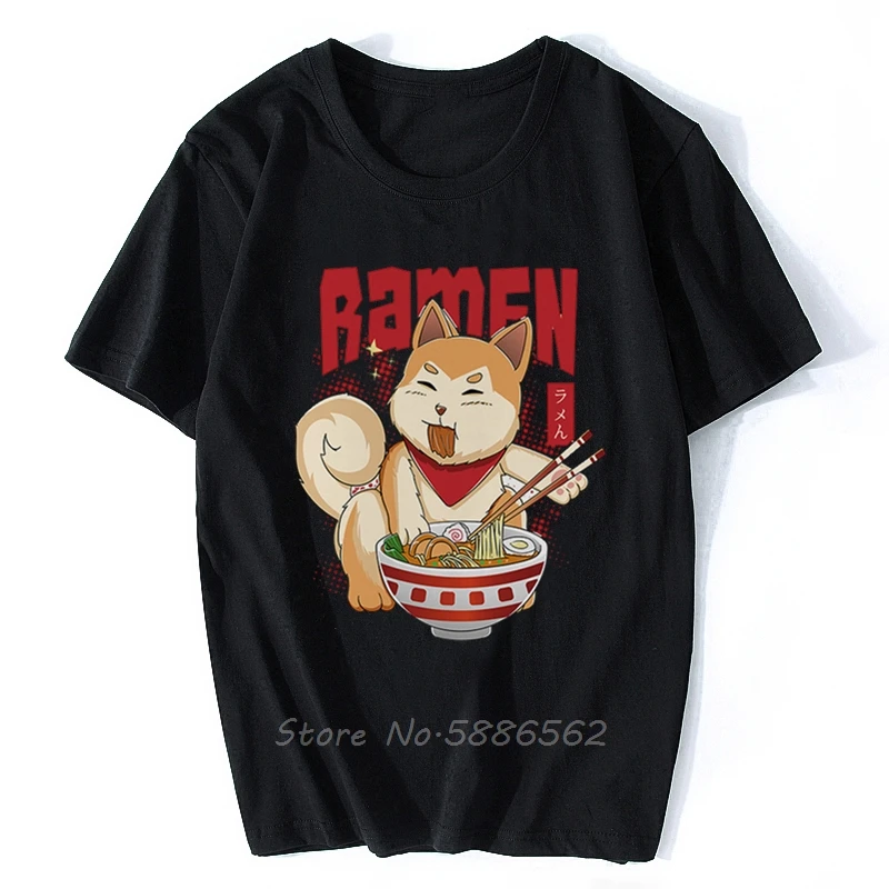 

Kawaii Japan Shiba Inu Dog Eating Ramen Funny t-shirt Homme Summer New Short T Shirt Men White Casual Tshirt Unisex Streetwear