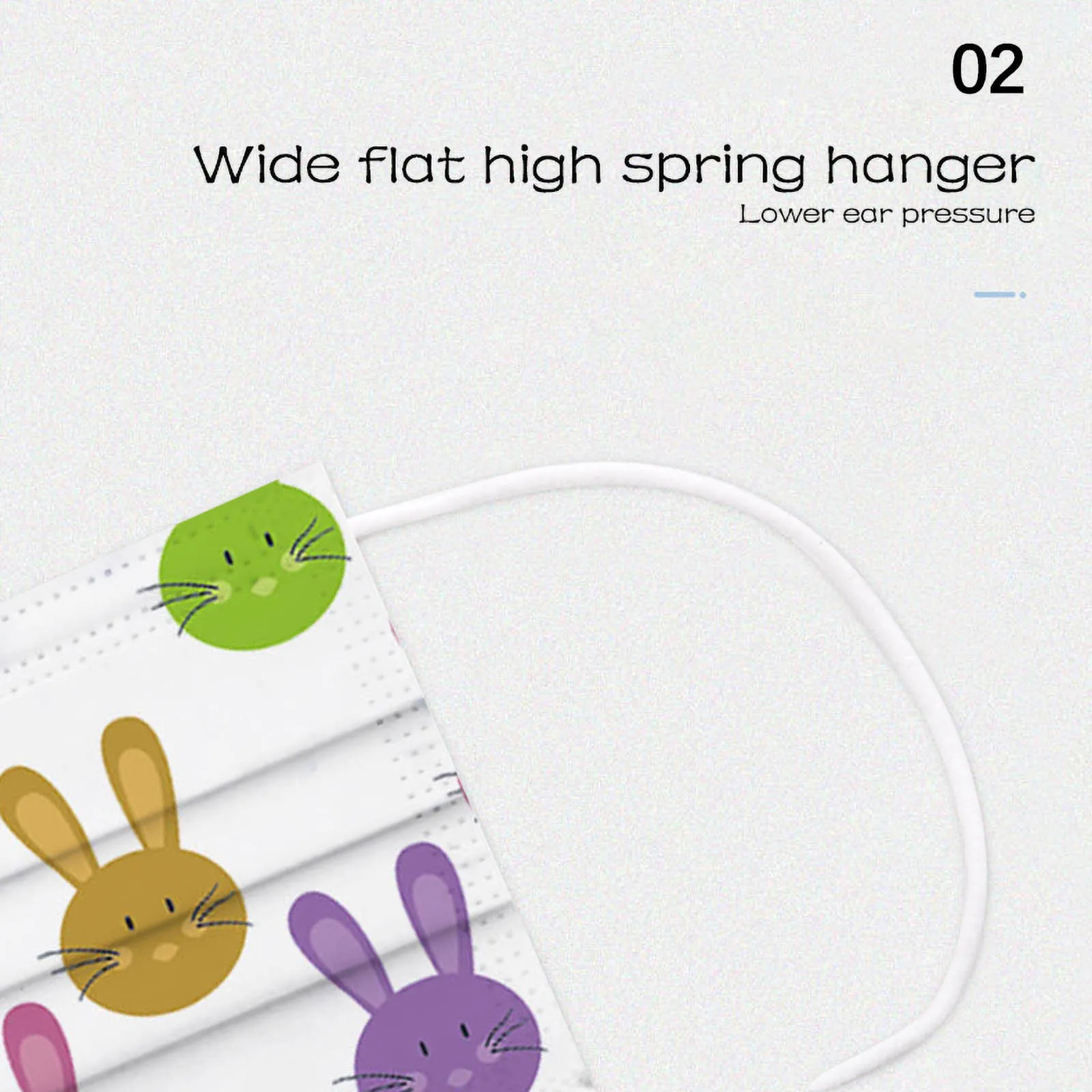 

50PC Disposable Bunny Color-Egg Prints Face Mask High-Quality Cartoon Pattern 3-ply Mask Natal mascarillas nios