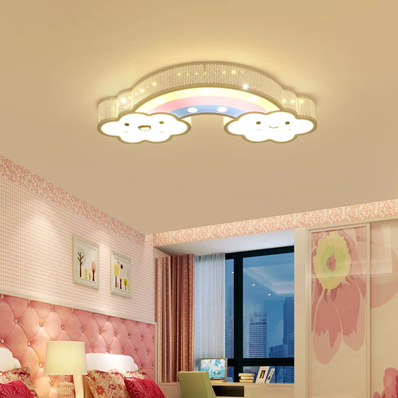 

Creative children baby kids bedroom night lighting iron art cute smile cloud rainbow LED ceiling lamp lamps WF1207225