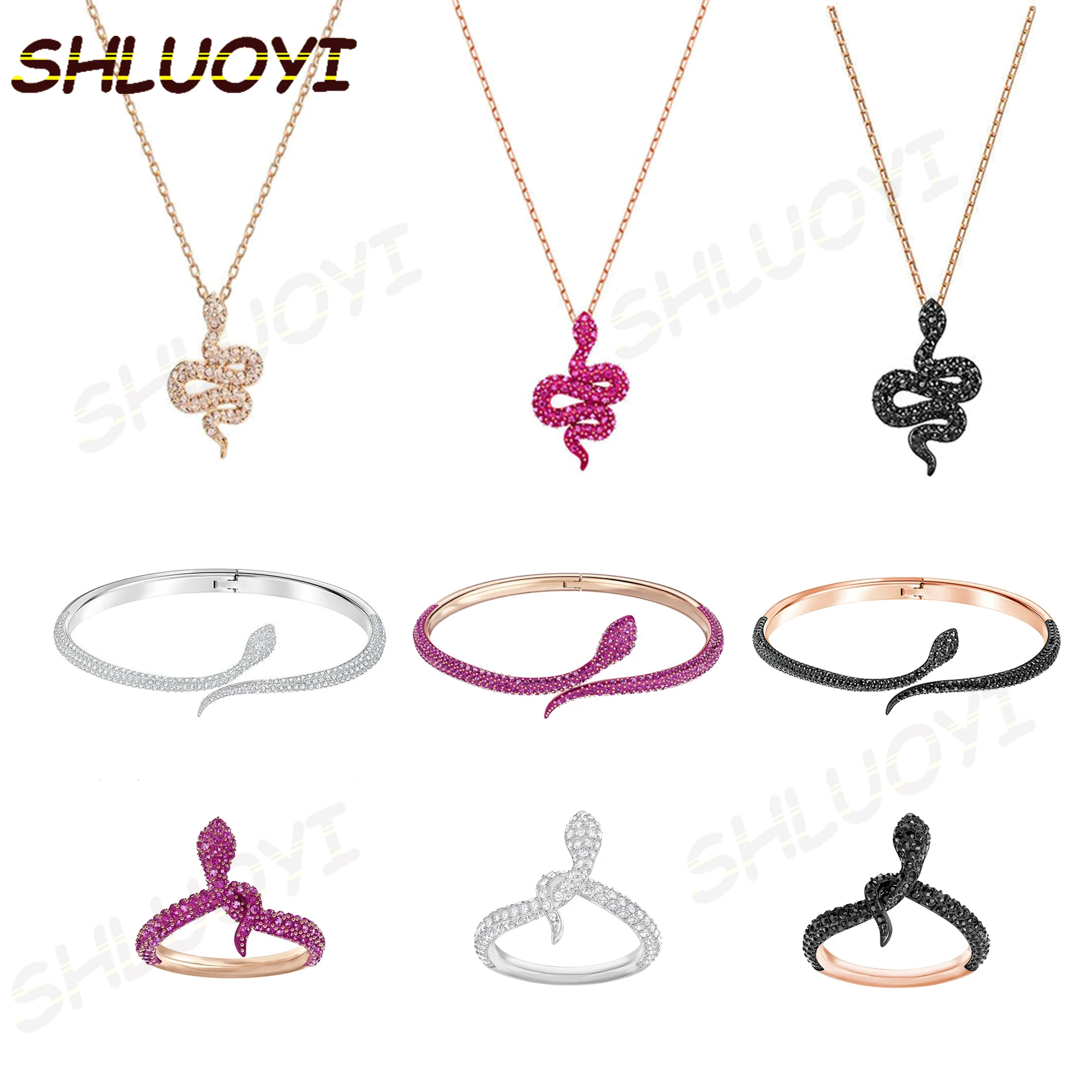 2020 модные ювелирные изделия SWA Изысканный новый дизайн змеи черный и белый