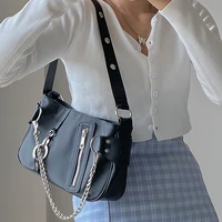 black street stylist cool nylon shoulder bags womens handbags designer brand chain adjustable strap zipper bags