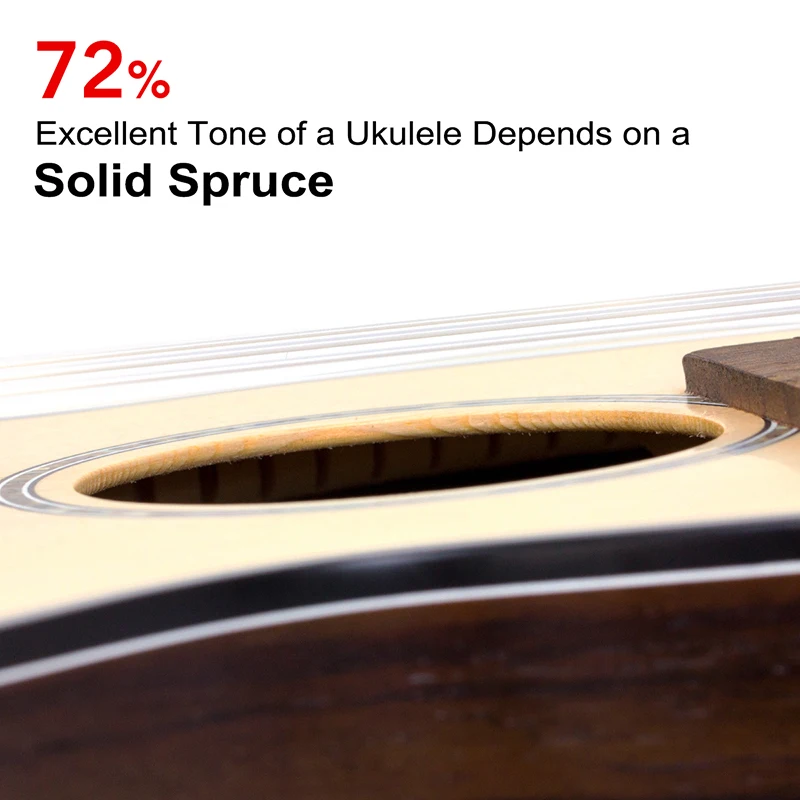 Kmise Solid Spruce Concert Ukulele Kit Ukelele Uke Hawaii Guitar 23 inch 18 Fret enlarge
