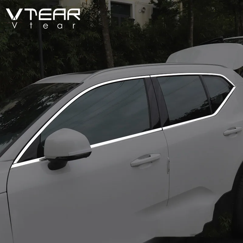 wykończenia okna samochodu Vtear pokrywa ze stali nierdzewnej okno środkowy słupek osłona ramy szczegóły zewnętrzne naklejki akcesoria do